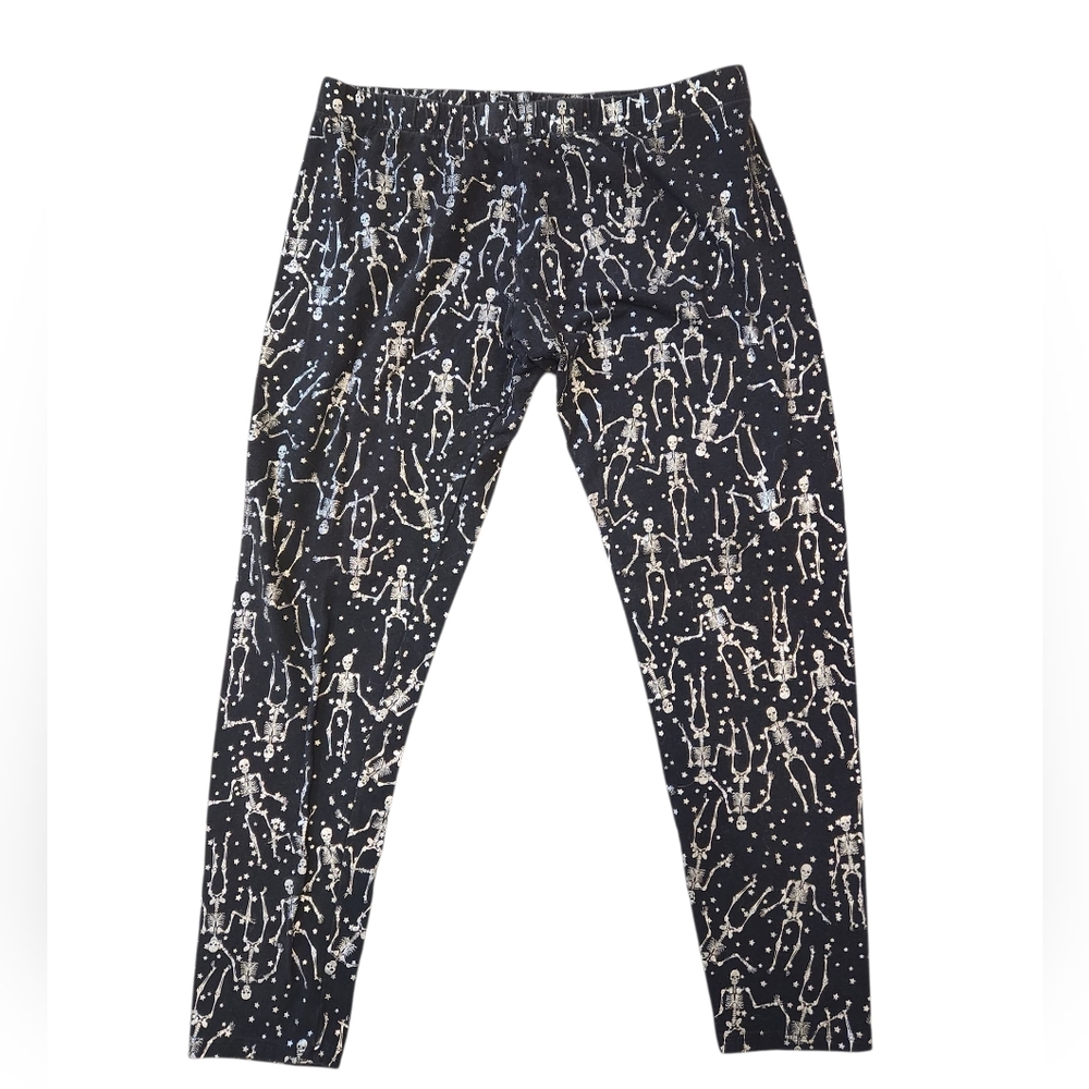 Halloween Silver Skeleton Leggings